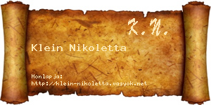 Klein Nikoletta névjegykártya